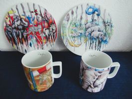 BOPLA /  DESIGNER ROLF KNIE 2 MUG + 2 FRÜHSTÜCKTELLER
