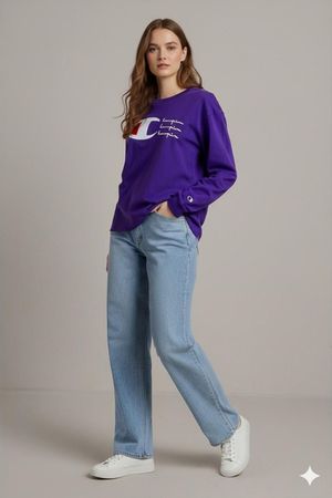 Champion Lila Langarm-Sweatshirt - Heritage Kollektion -