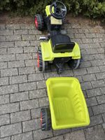 Kinder-Trettraktor mit Anhänger – Grün/Schwarz