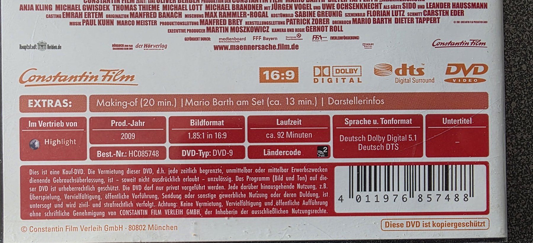 Alle DVDs: DVD Männersache - Mario Barth – Gebraucht aus Oetwil am See von fineli2 1