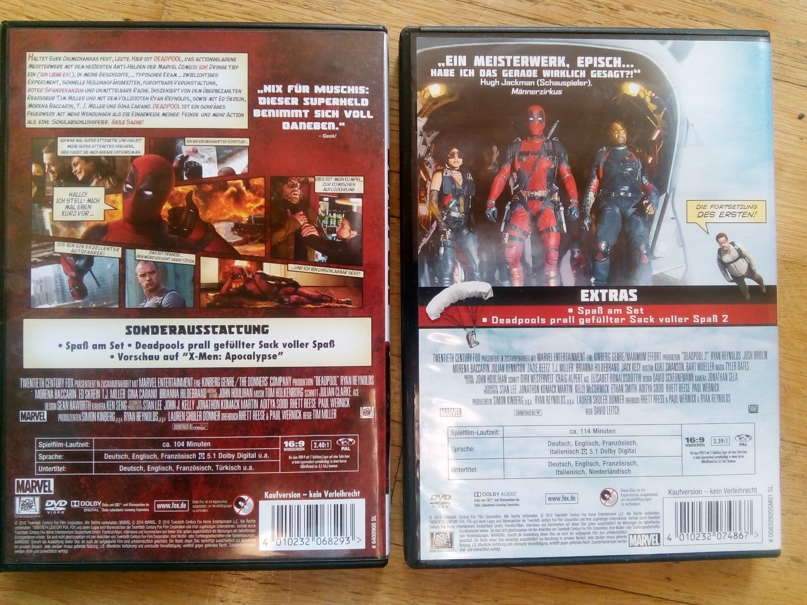Tutti i DVDs: Deadpool (1 & 2)  Doppelpack   > De-En-Fr u.a. <   2-DVD's – Usato da St.Galllen venduto da elkaphone 5