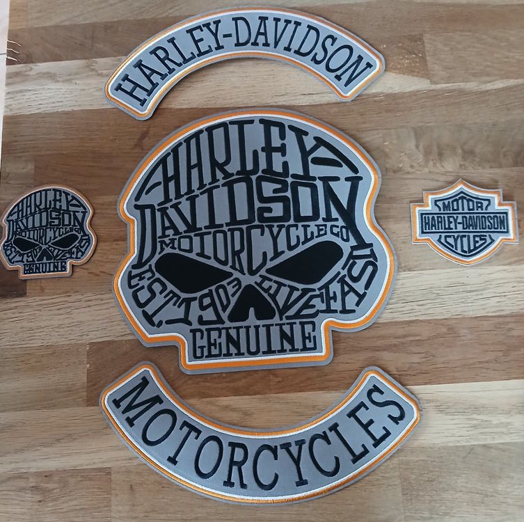 Harley-Davidson Toppe: Patchs brodés Harley-Davidson 💀 Crâne 💀 J119 – Nuovo e nell'imballaggio originale da Allens venduto da MADE.IN.ROCK.N.ROLL 3