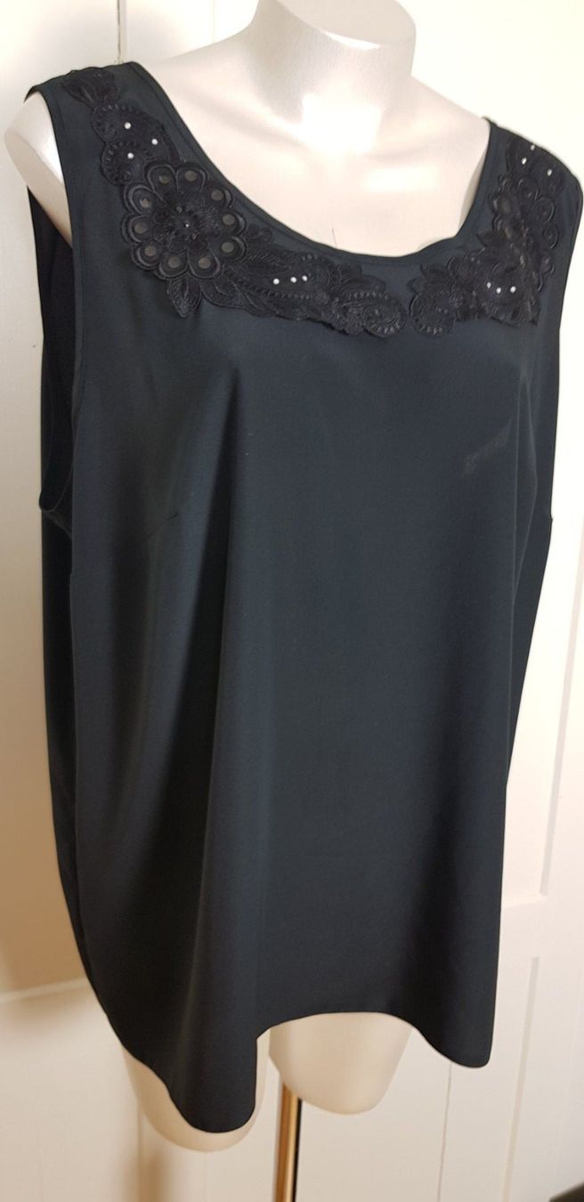 Tops: Top, schwarz, Spitze, Glitzer, Polyester, Gr. 50 – Neu (gemäss Beschreibung) aus Uster von Astral 1