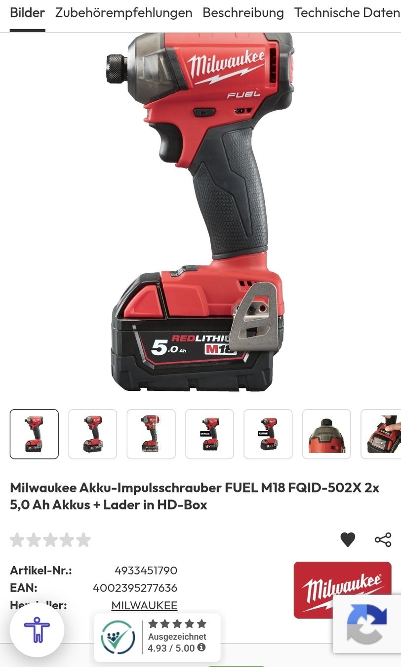 Toutes les machines: Milwaukee M18 Schlagschrauber  – D'occasion à Urtenen-Schönbühl par ste_fdc2