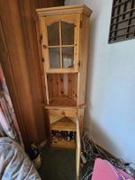 Eckschrank Holz mit Glastür 