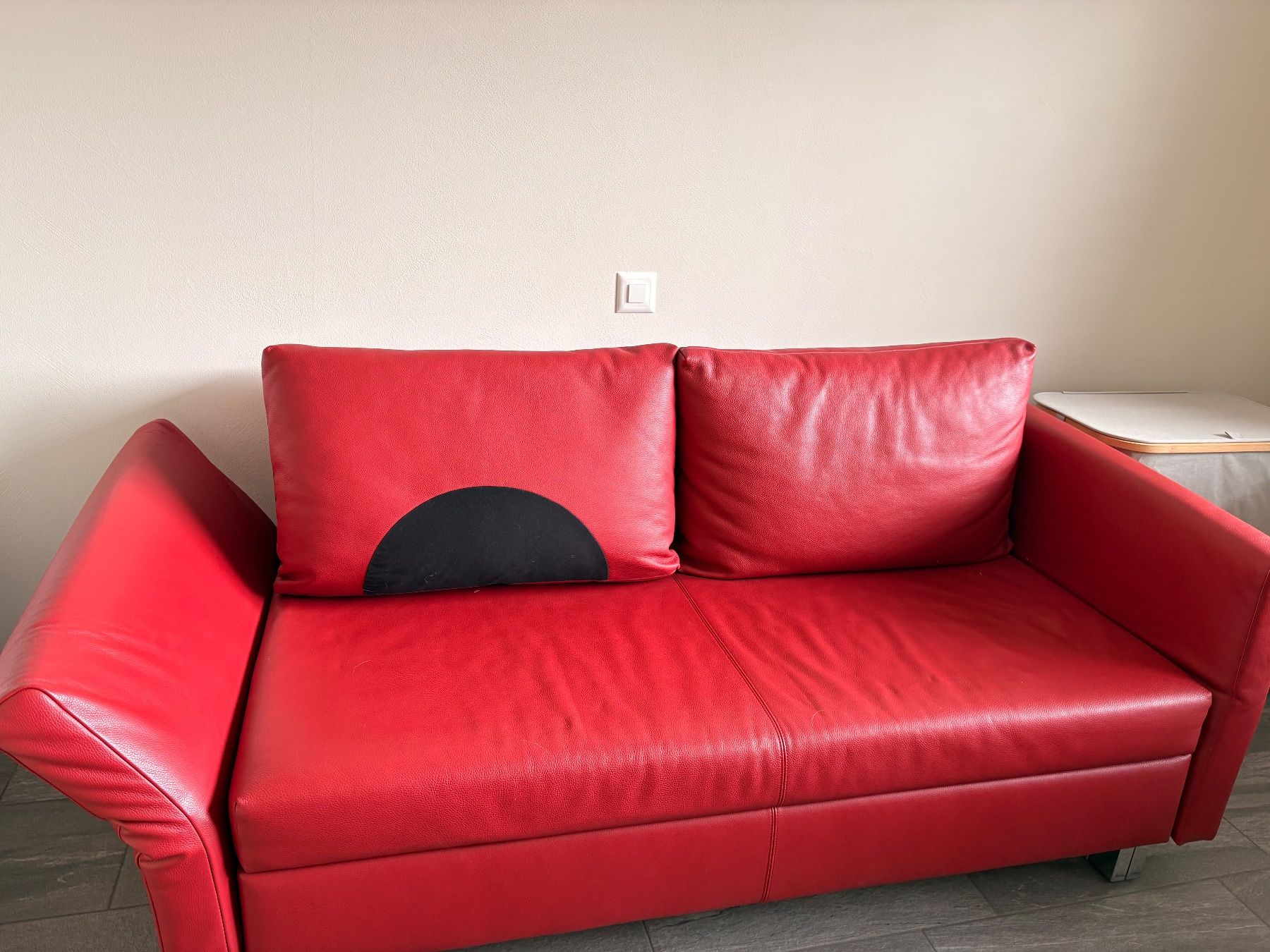 Divani: Rotes Leder Schlafsofa, 2-plätzig – Usato da Oftringen venduto da Snowmogli 2