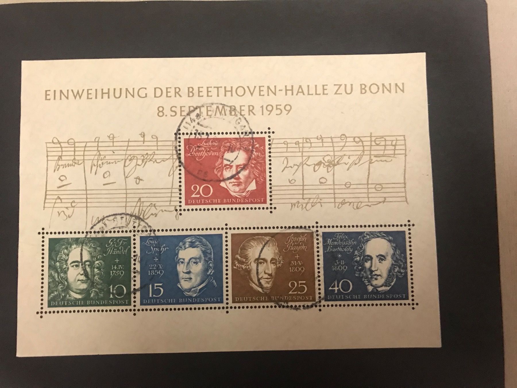 Tutti i francobolli: 1959, Block Einweihung Beethovenhalle – Usato da stäfa venduto da brandy66
