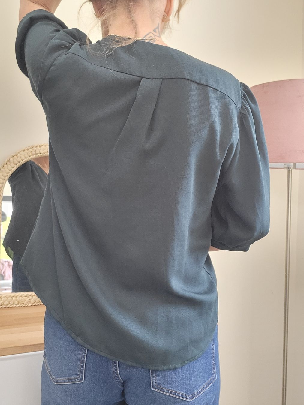 Camicette: Blouse Mamouchka Paris vert sapin,  taille L – Usato da Martigny-Croix venduto da barbamama1977 3