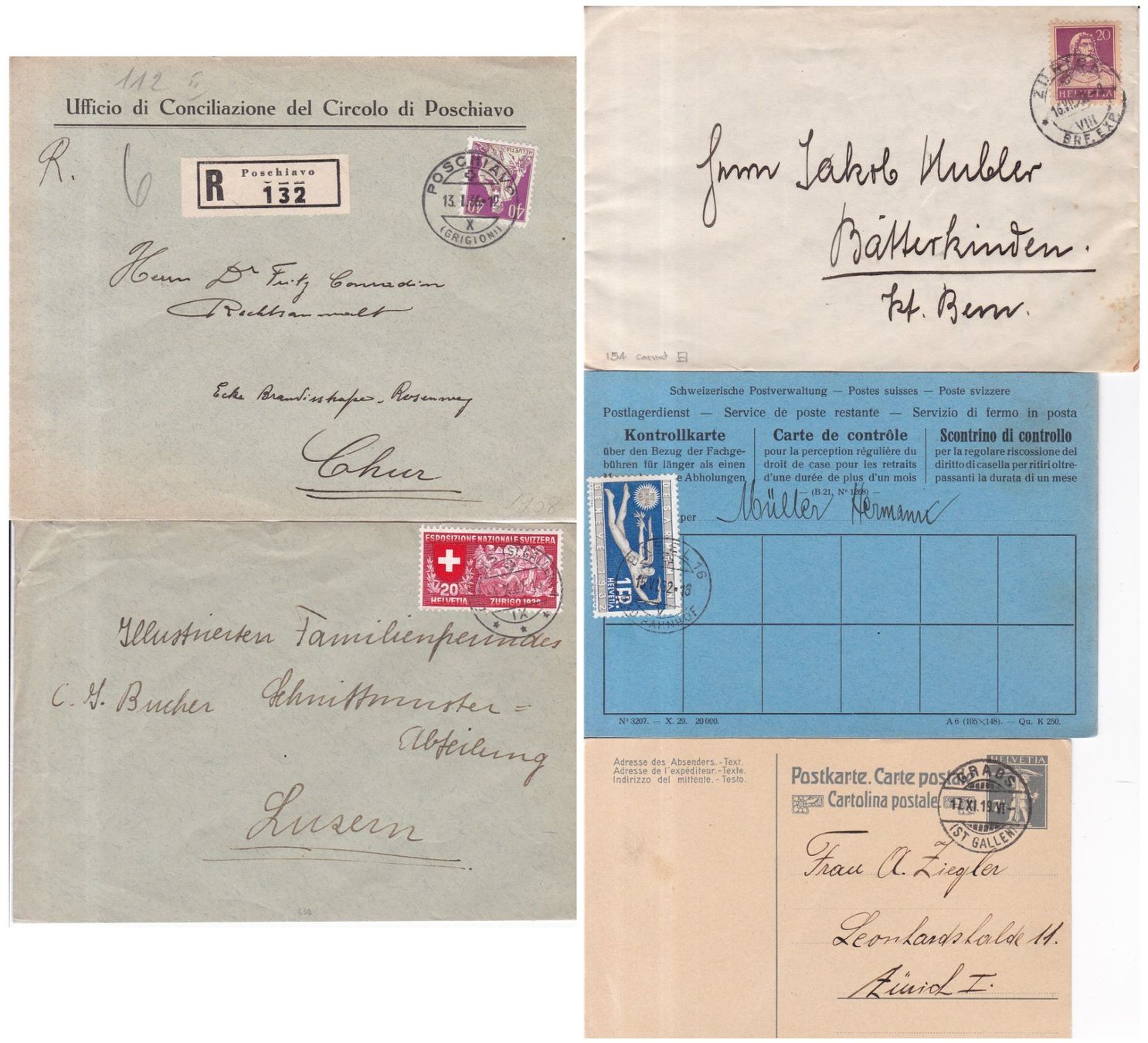 Tous les timbres: 30 Stk. Alte CH Briefe, Postkarten, PJ etc. – D'occasion à Münchwilen AG par Nesar 6