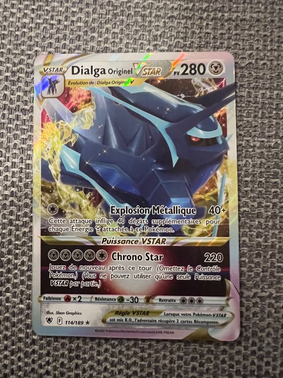 Pokémon Origin Forme Dialga VSTAR - 114/189 - Ultra Rare - Cartão Colecionável - Sword & Shield - Astral Radiance