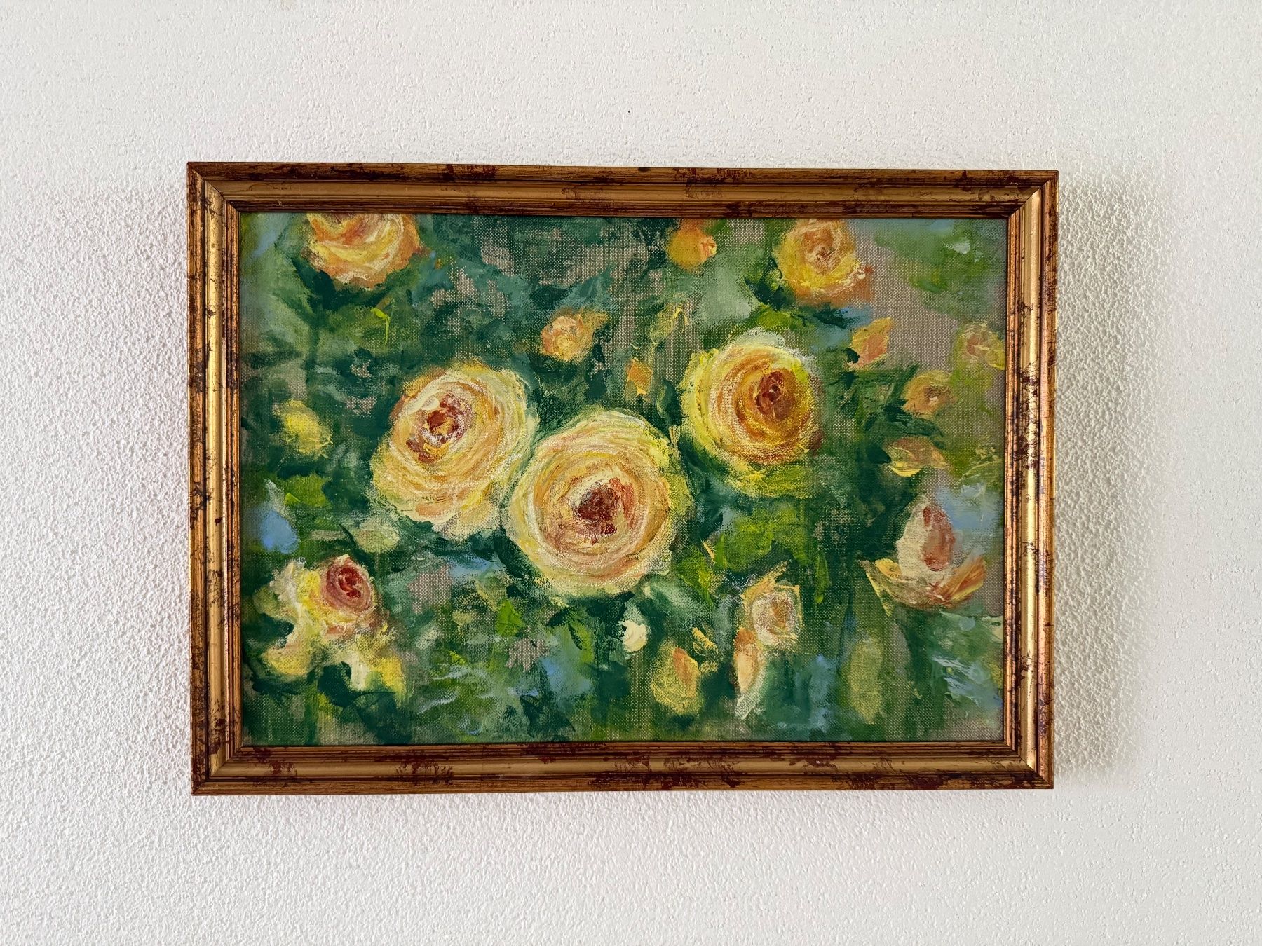 Dipinti: Original Acryl Gemälde Rosen - mit Rahmen , sofort bereit – Nuovo e nell'imballaggio originale da Schöftland venduto da M.B.Dudart 2