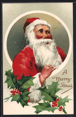 Der Weihnachtsmann im roten Kostüm mit 