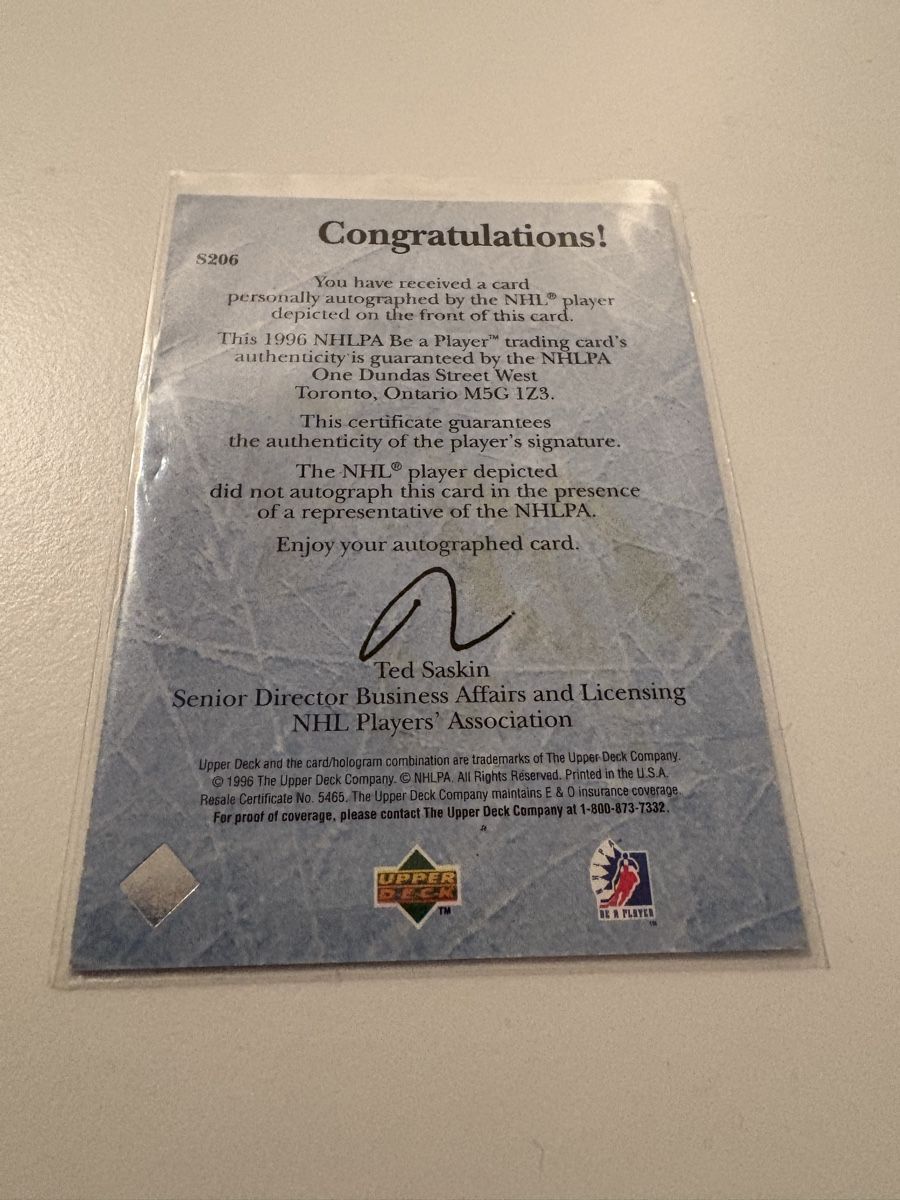NHL Carte collezionabili: Igor Larionov Autographs #S206 1995-96 Upper Deck – Usato da Uttigen venduto da Brainbug 1