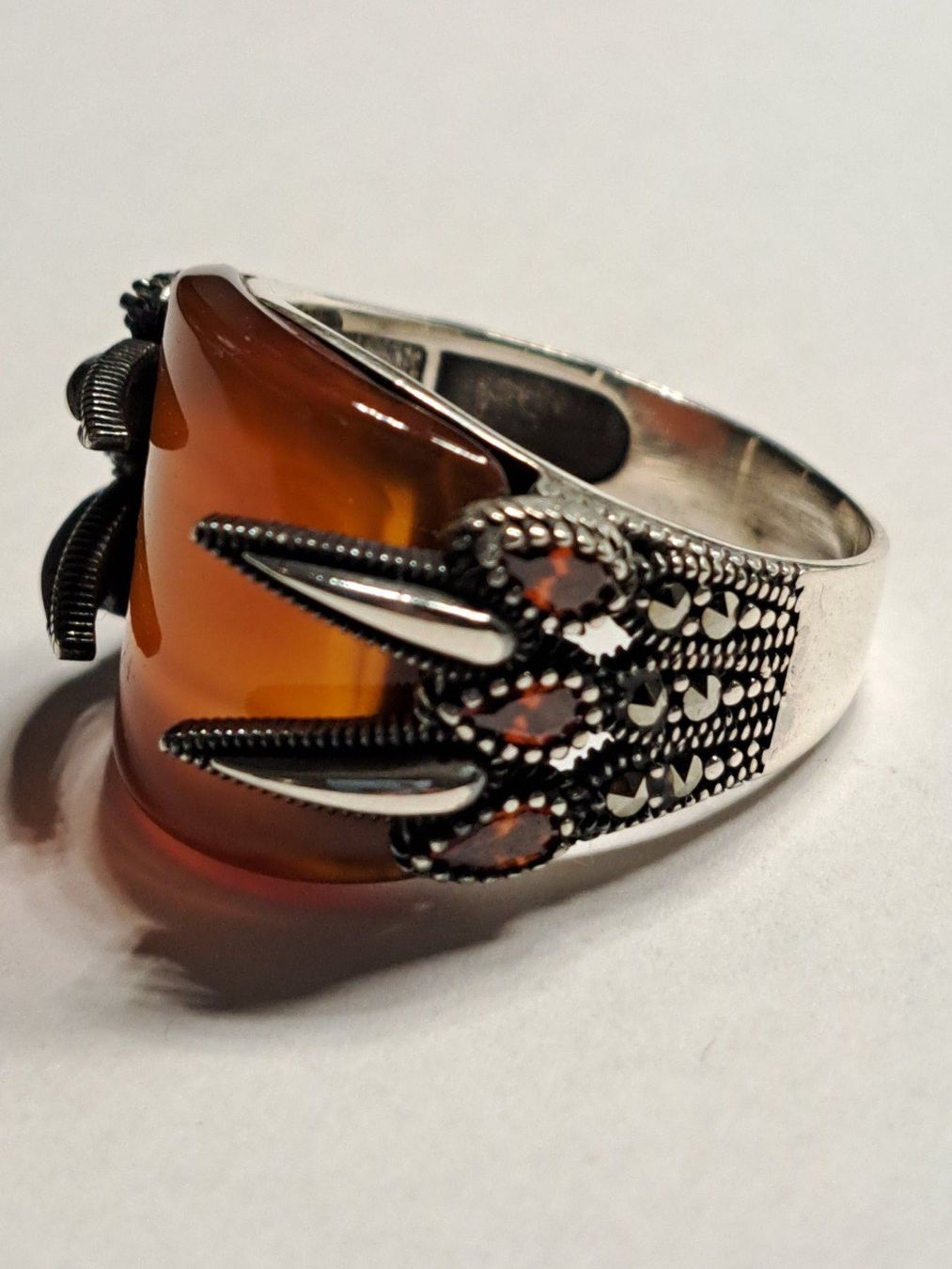 Ringe: 0054 - Bague en argent, Agate orange, taille 58 – Neu und originalverpackt aus Neuchâtel von NIDAVELIR