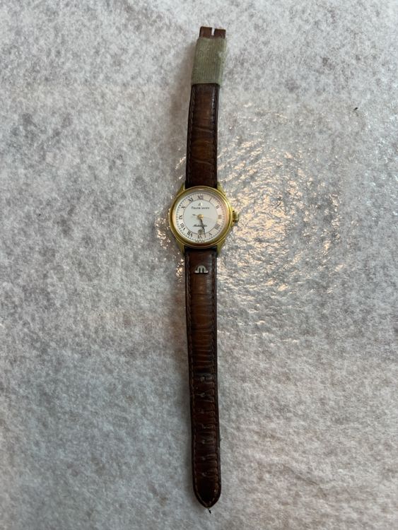 Maurice Lacroix Damenuhr, Gold, Lederarmband (D'occasion) à Näfels