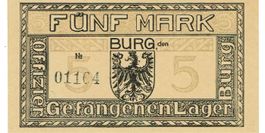 Burg Gefangenenlager 5 Mark Nr.01164 ohne Datum VZ++-UNZ
