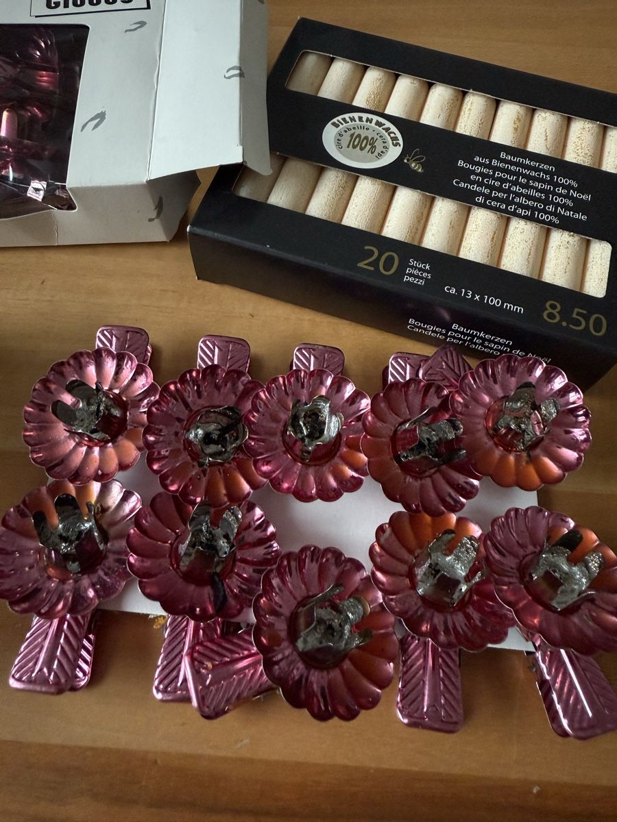 Portacandele: Adventszeit: Baumkerzenhalter rosa + Baumkerzen – Usato da Mettmenstetten venduto da _4_YOU_