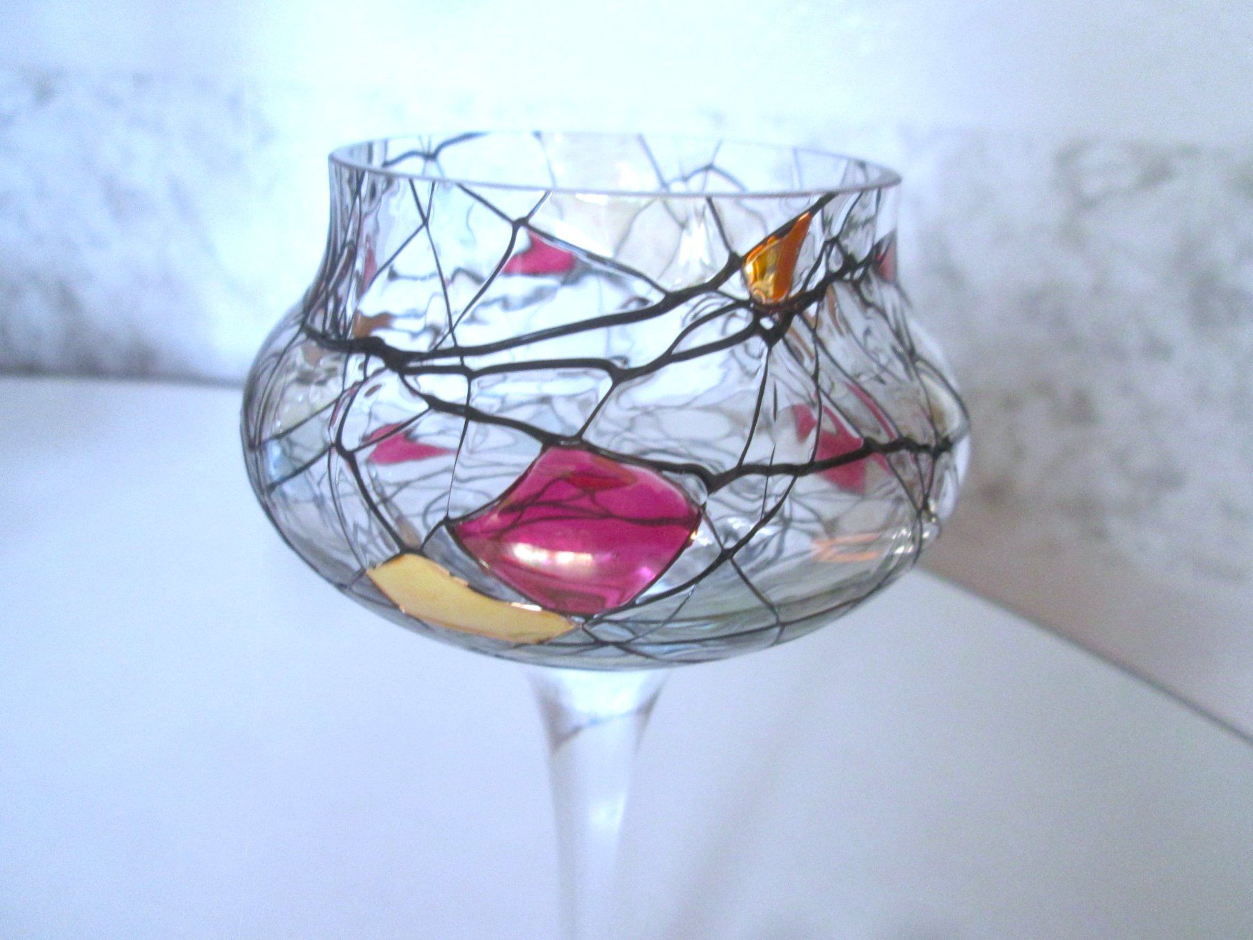 Portacandele: Kerzenhalter aus Glas – Usato da Sementina venduto da babucia 2