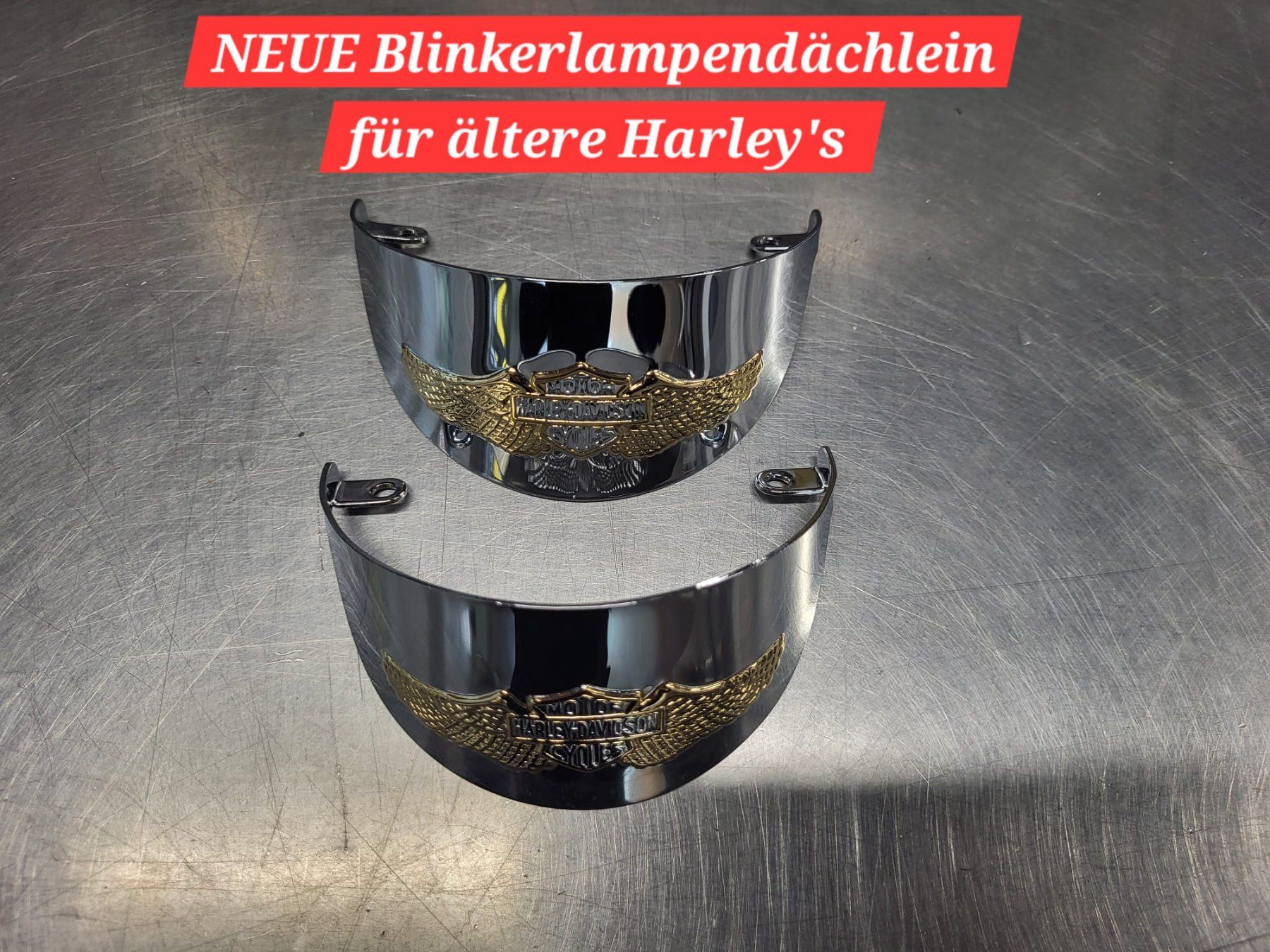 Harley-Davidson Tutti i ricambio per moto: Harley Davidson Blinkerlampendächlein – Usato da Alpnach Dorf venduto da Biker-Lady