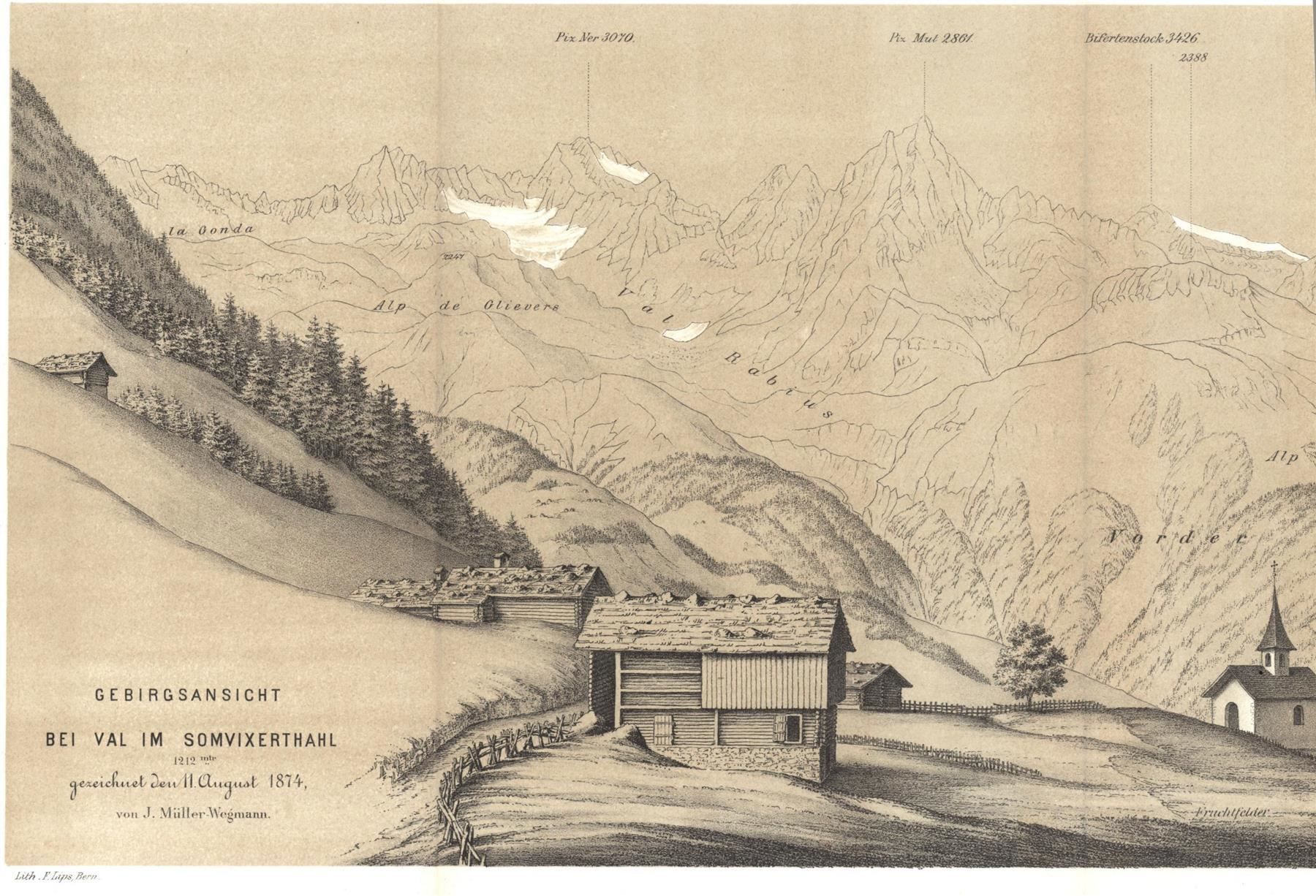 Gravures: Somvix bei Val Panorama – D'occasion à Rafz par Helvet32