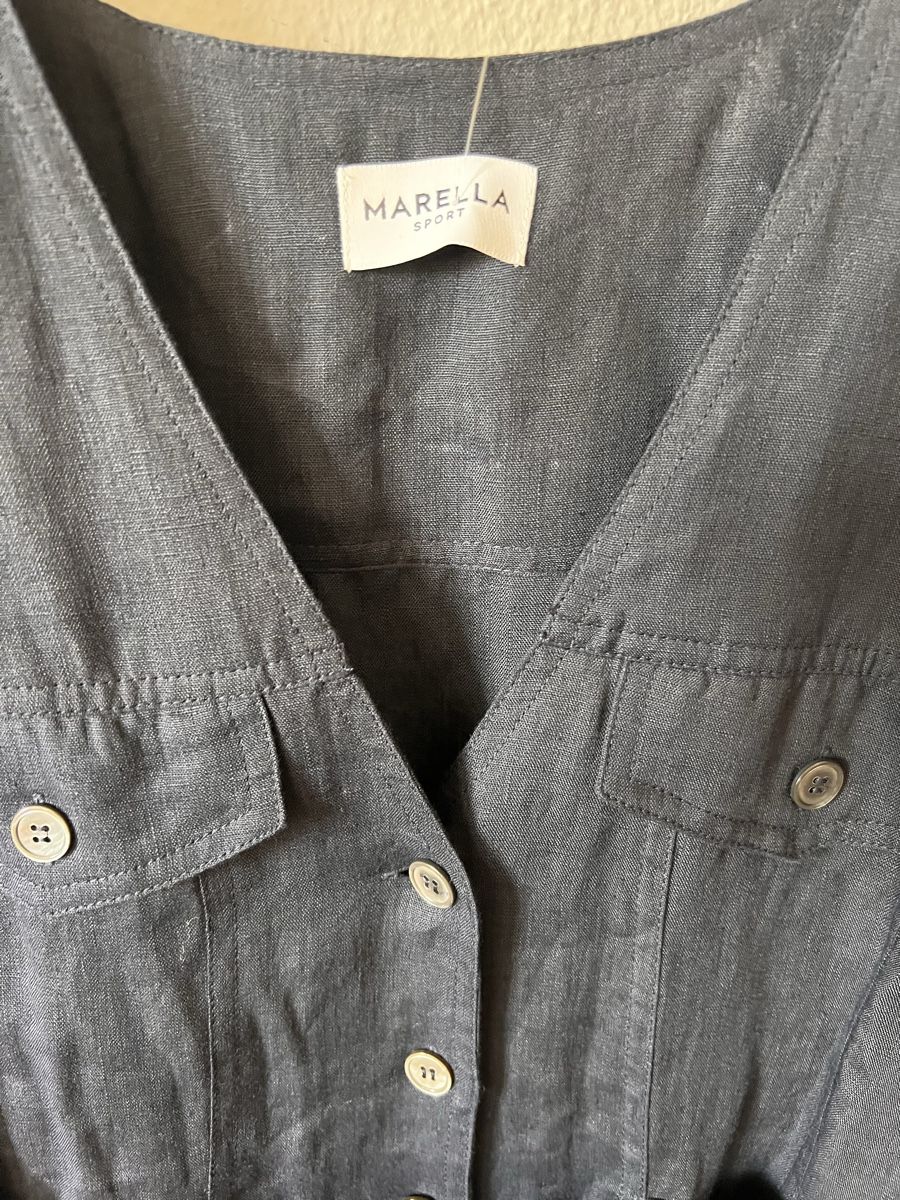 Marella Vestiti: Langes Leinenkleid Marella, Gr. 36, blau  – Usato da Solothurn venduto da Brini06 1