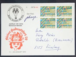 CL08 Enveloppe + Timbre Suisse 1972 Thème Aviation 3000ex