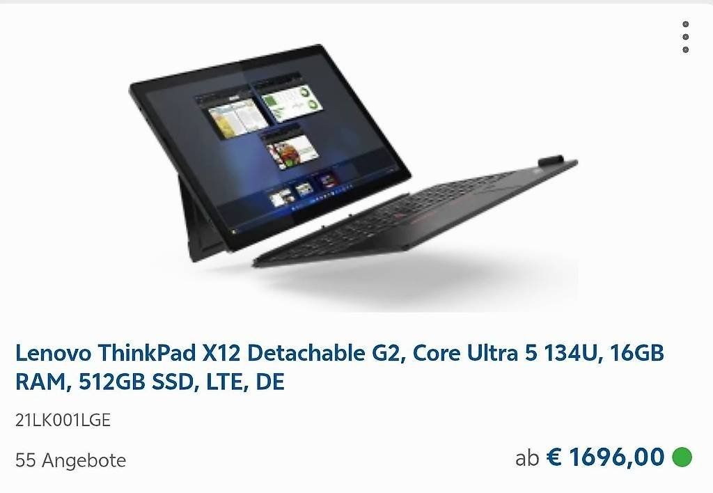 Lenovo Notebook: Lenovo ThinkPad X12 Detachable G2 – Usato da Stachen venduto da Mags3 3