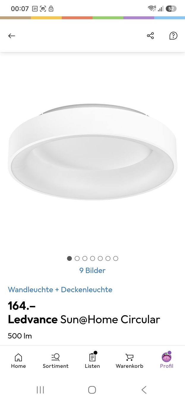 Lampadari & plafoniere: Wand- & Deckenleuchte Ledvance Sun@Home Circular 500lm – Nuovo (secondo la descrizione) da Bülach venduto da Slackmann 1