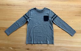 Grau meliertes Kinder Langarm Shirt Grösse 146/152