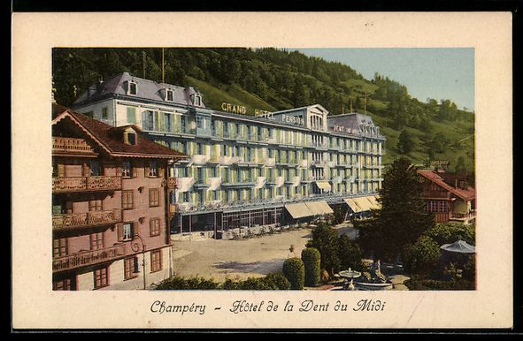 Cartoline postali: AK Champery, Hotel de la Dent du Midi – Usato da Berlin venduto da bartko-reher