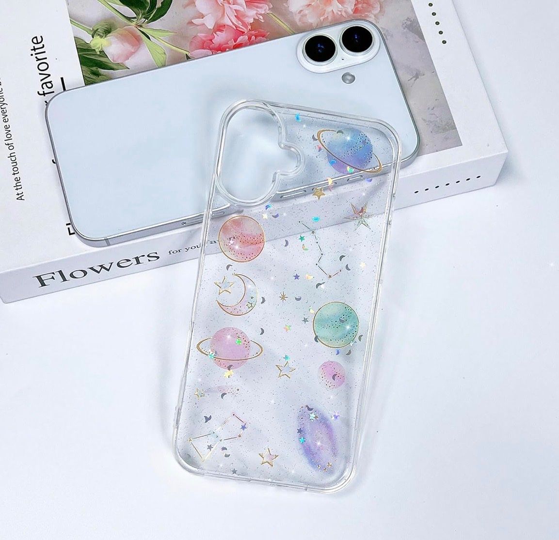 Apple Covers & Schutzfolien: iPhone 16 hard silicone Space Glitter Hülle - PLANETS neu – Neu und originalverpackt aus Frauenfeld von Vanityroom 1