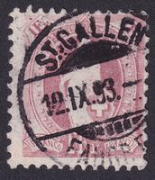 71C, Stehende Helvetia mit Vollstempel ST.GALLEN SG