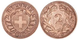 2 Rappen von 1910 (sehr schön +)