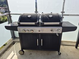 Gas Grill mit Seitenkocher 4 Brenner inkl. Gasflasche