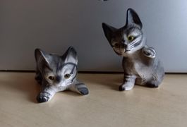 2 Vintage Katzenfiguren für Sammler, Deko