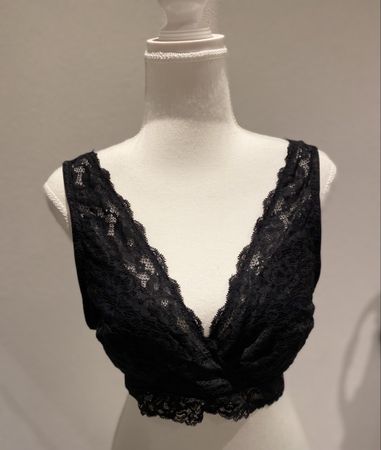 Schwarzes Spitzen Bustier, Triangel Grösse L Neu,