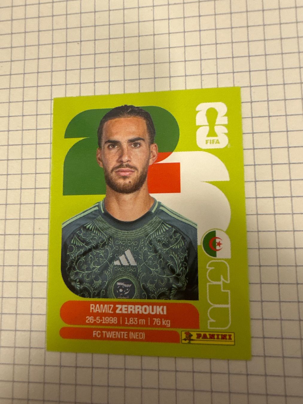 Panini Carte collezionabili: Panini Sticker WM 2026, ALG 11 Ramiz Zerrouki – Nuovo (secondo la descrizione) da Winterthur venduto da mathis-spielsteine