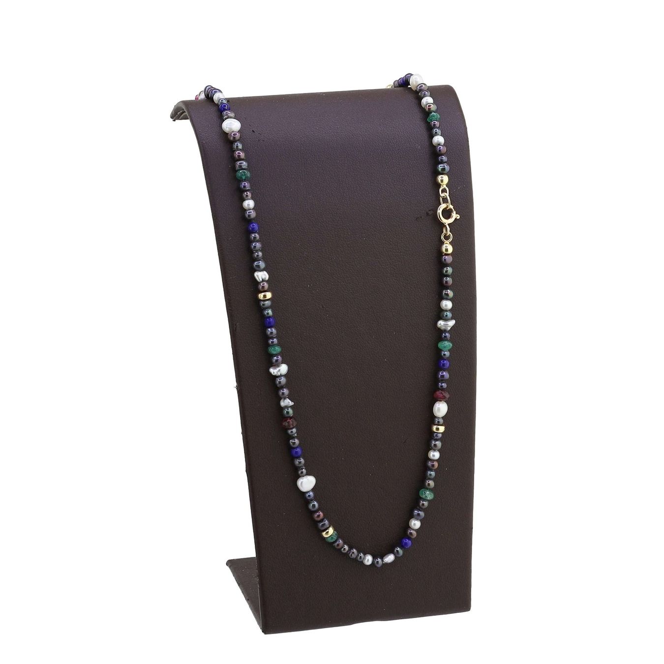 Catenine: Farbstein Perlen Halskette – Usato da Zürich venduto da Vintage-Jewellery 4