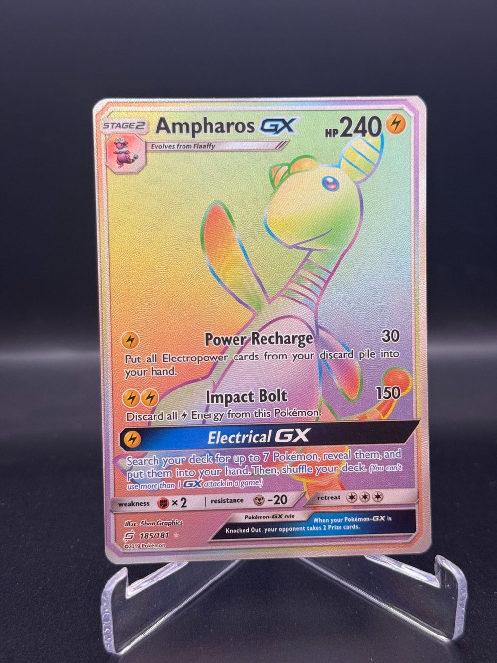 Pokémon Carte collezionabili: Ampharos GX (TEU 185) - Rainbow – Usato da Birmensdorf ZH venduto da SnorlaxMail