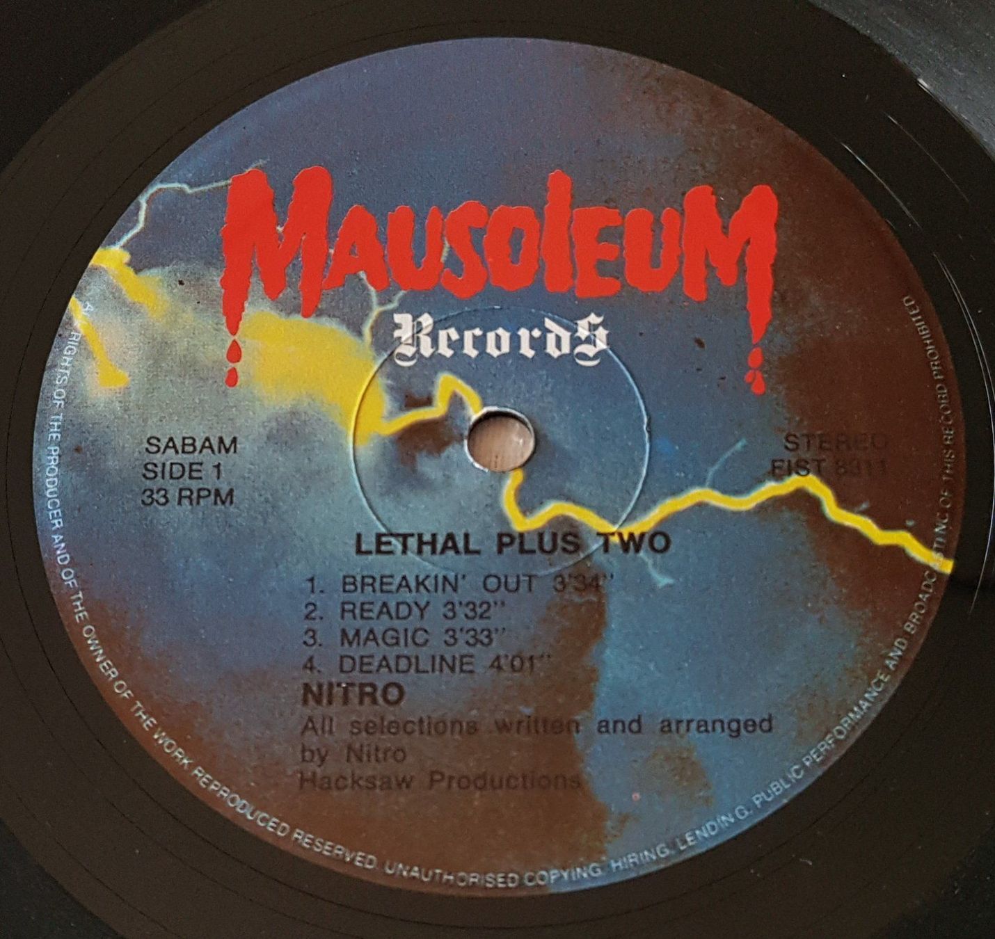 Vinyles: Nitro – Lethal + II - LP - 1984 - First Press - Mausoleum – D'occasion à Uster par Zardodel 4
