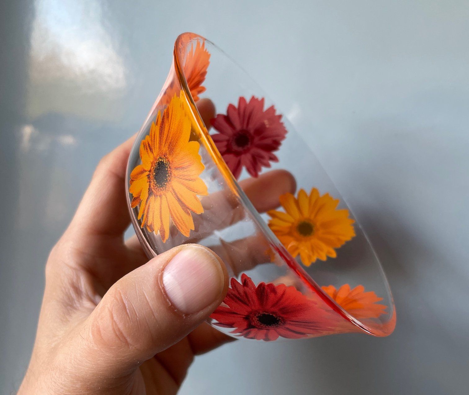 Ciotole: 2er-Set Sonnenblumen-Glasschalen – Usato da Buchs SG venduto da Handyman77 1