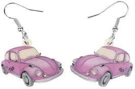 🌸 Pink VW Käfer Ohrhänger – Für einen frischen Style! 🩷💫