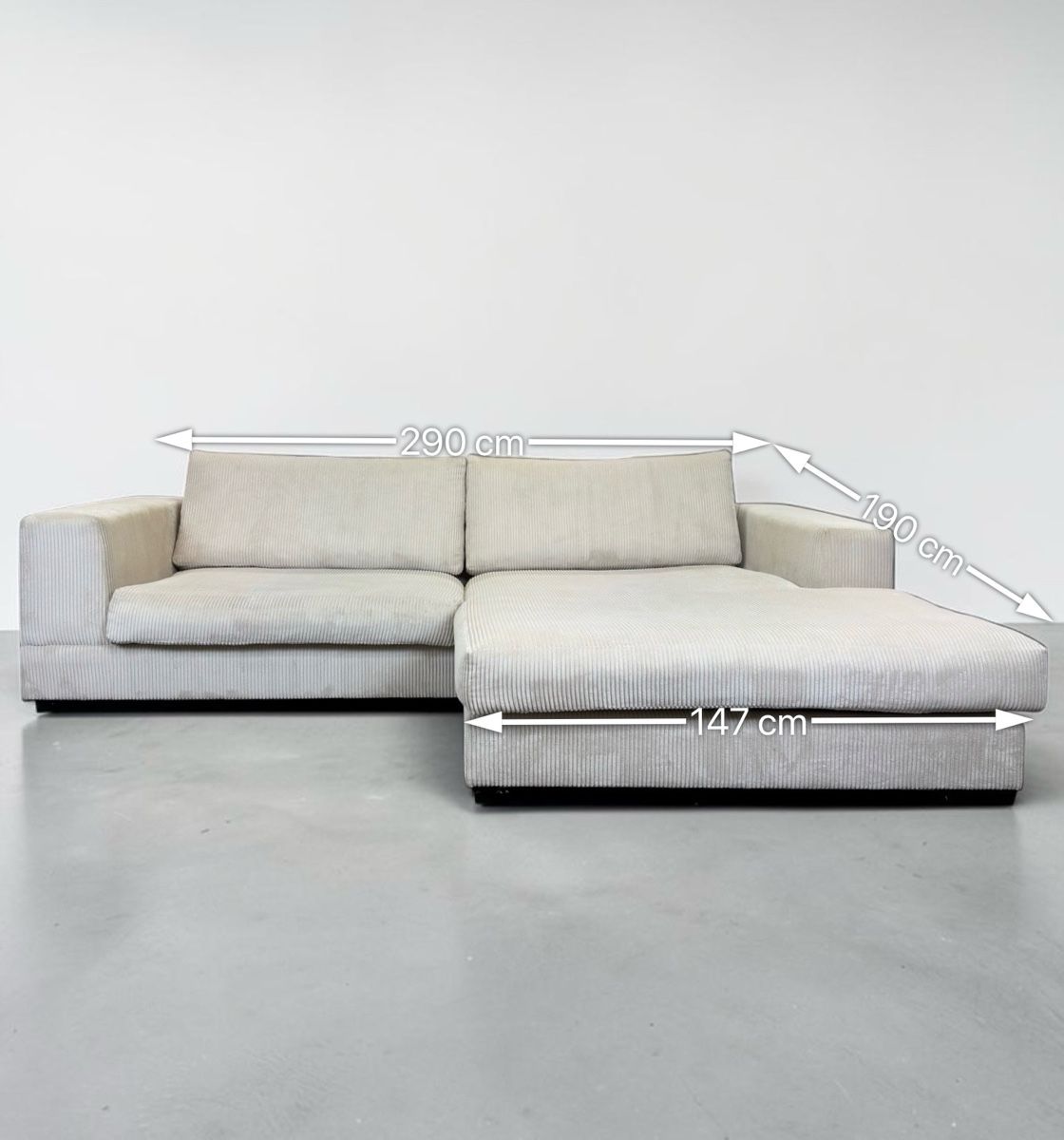 Divani: Ecksofa Beige-Creme aus Cordstoff – Usato da Bachenbülach venduto da Sofalab.swiss 9