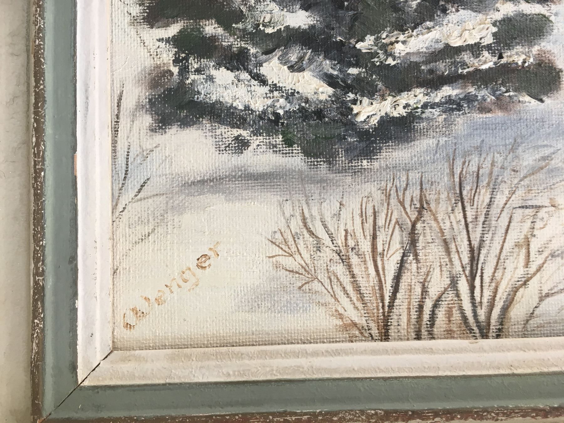 Dipinti: GEMÄLDE LANDSCHAFTSBILD WINTER SIGNIERT WENGER – Usato da Subingen venduto da ArtBead 4