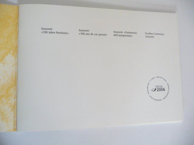 Tutti i francobolli: 2006  100 Jahre PostAuto Schweiz  /  SBK Nr.21 – Nuovo e nell'imballaggio originale da Kloten venduto da zimboida