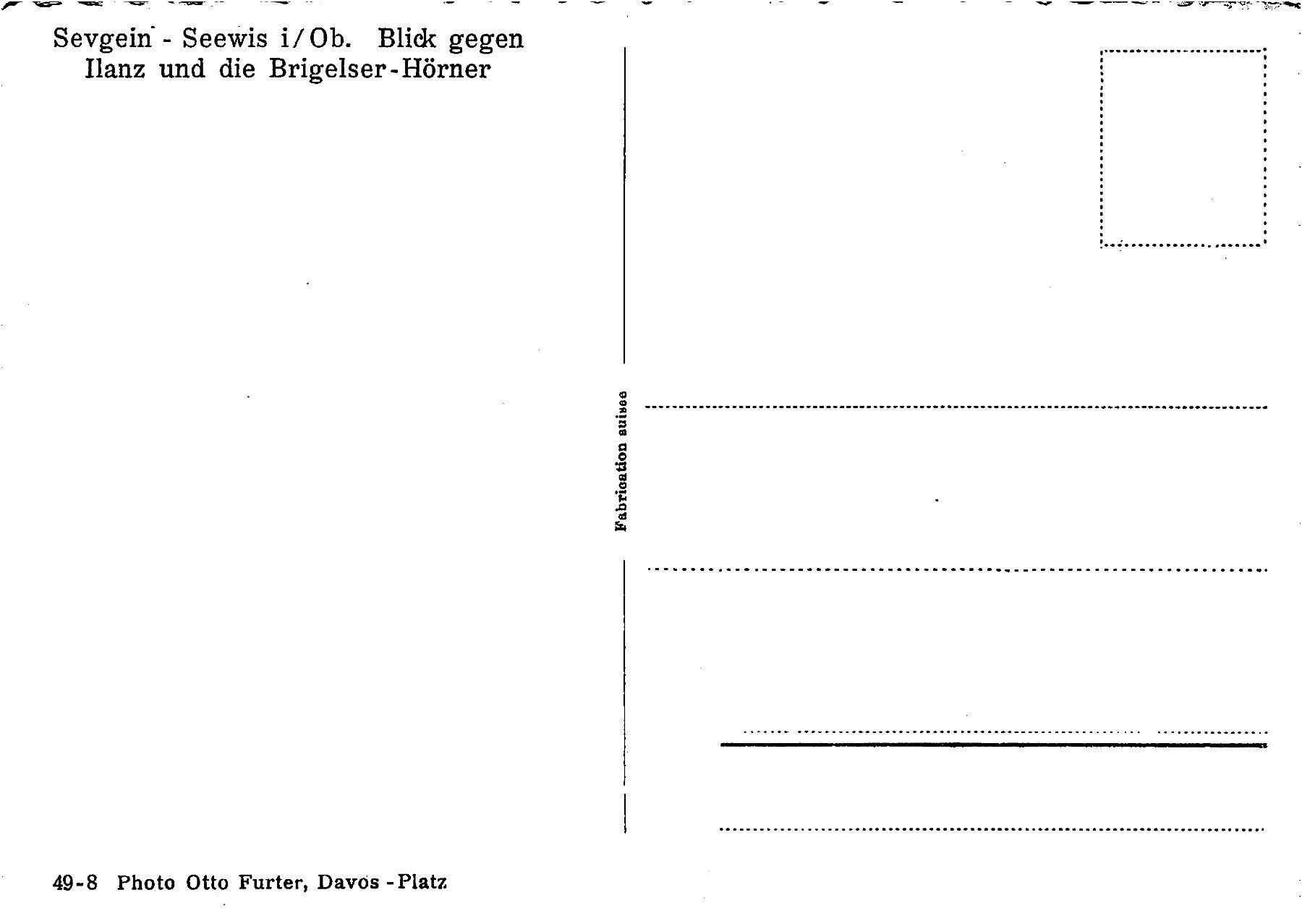 Ansichtskarten: Seewis, Illanz – Gebraucht aus Ottikon b.Kemptth. von Neptun1974 1