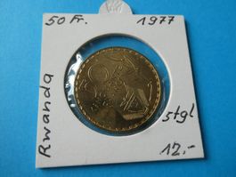 Rwanda 1977, 50 Francs, stempelglanz