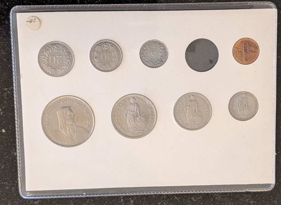 Alle Münzen: Münzsatz Schweiz 1975 stgl. – Neu (gemäss Beschreibung) aus Arch von coinsandmore 1