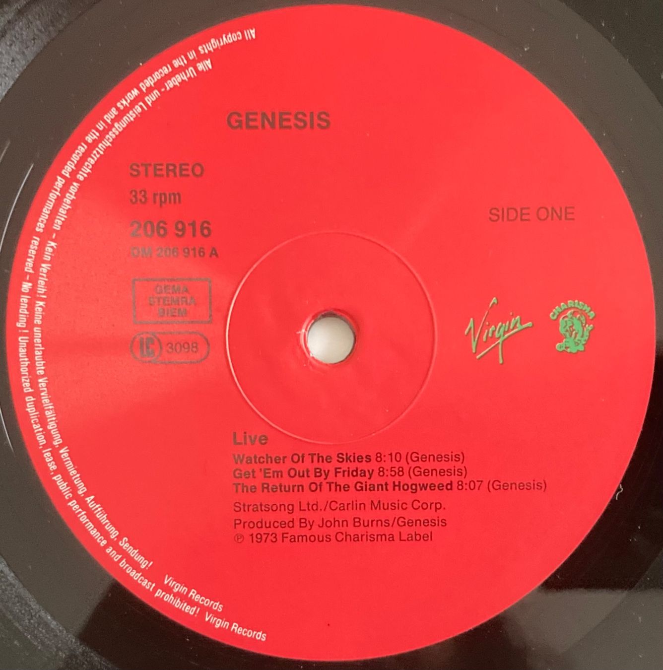 Schallplatten: GENESIS - LIVE – Gebraucht aus Poliez-Pittet von Newtown-Records 2