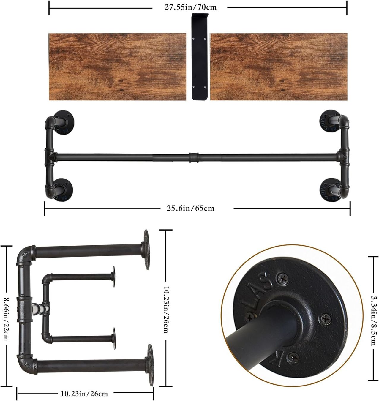 Guardaroba: Industrielle Wandgarderobe mit Ablage, Wandregal – Nuovo e nell'imballaggio originale da Affoltern am Albis venduto da scrapbooking 3